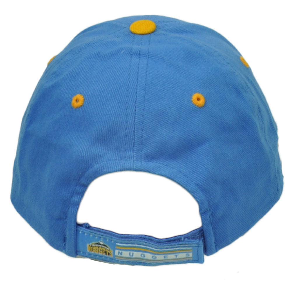 Denver Nuggets Baby Blue Basketball Hat Cap Curved Bill Adjustable NBA Yellow