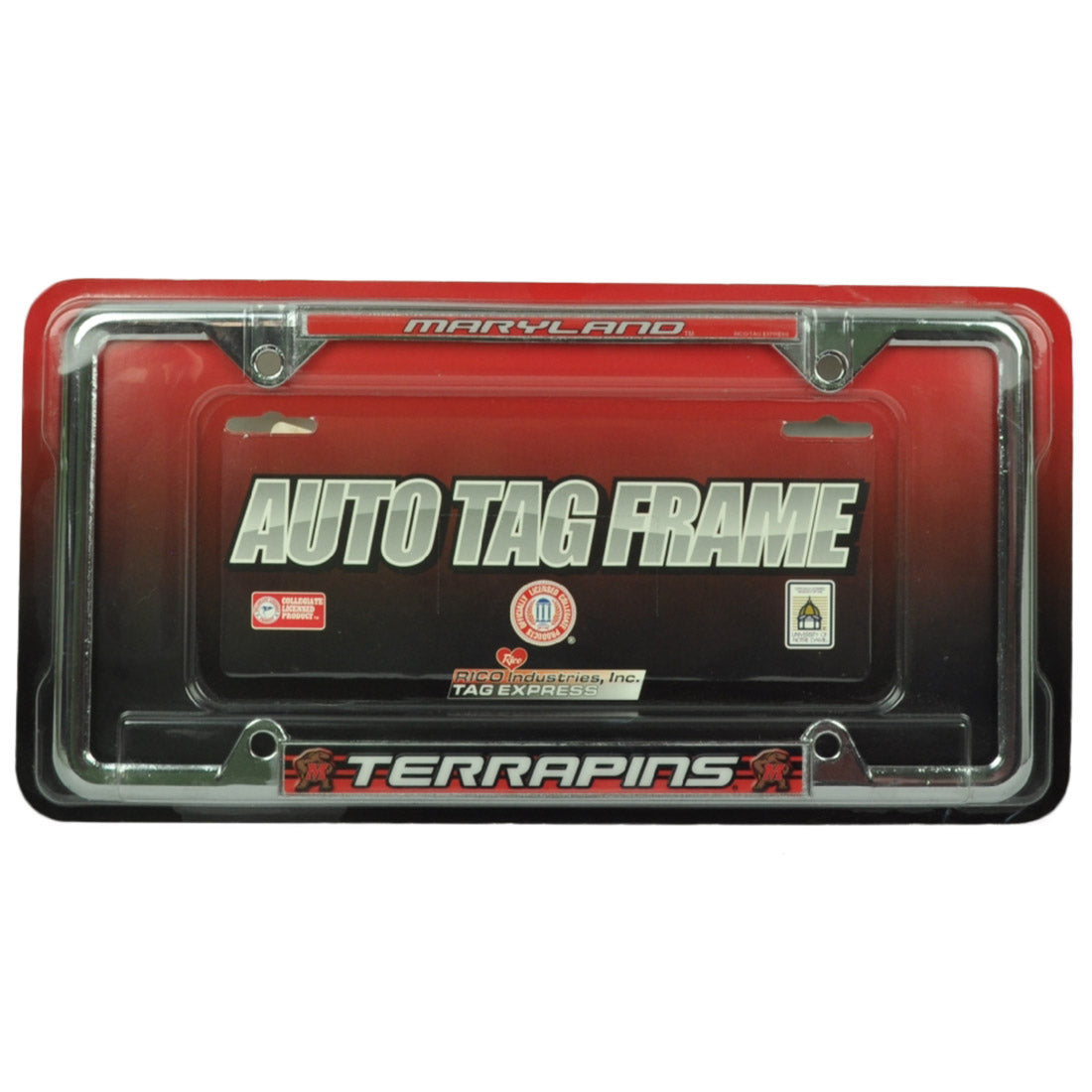 NCAA Maryland Terrapins Auto Tag Frame Chrome Car Automobile Decor Accessories