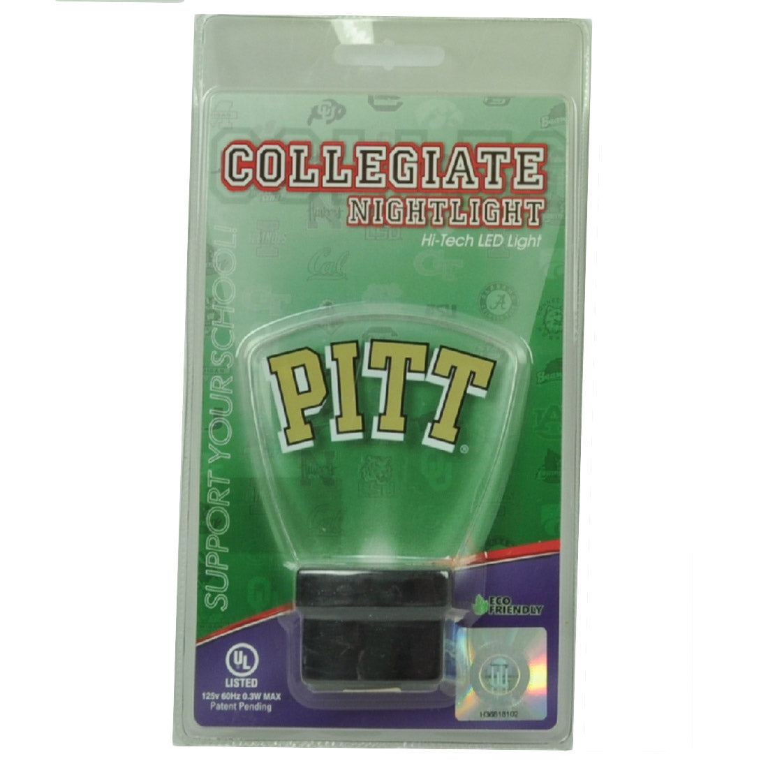 NCAA Pittsburgh Panthers Pitt Night Light Hi Tech LED White Acrylic Wall Plug