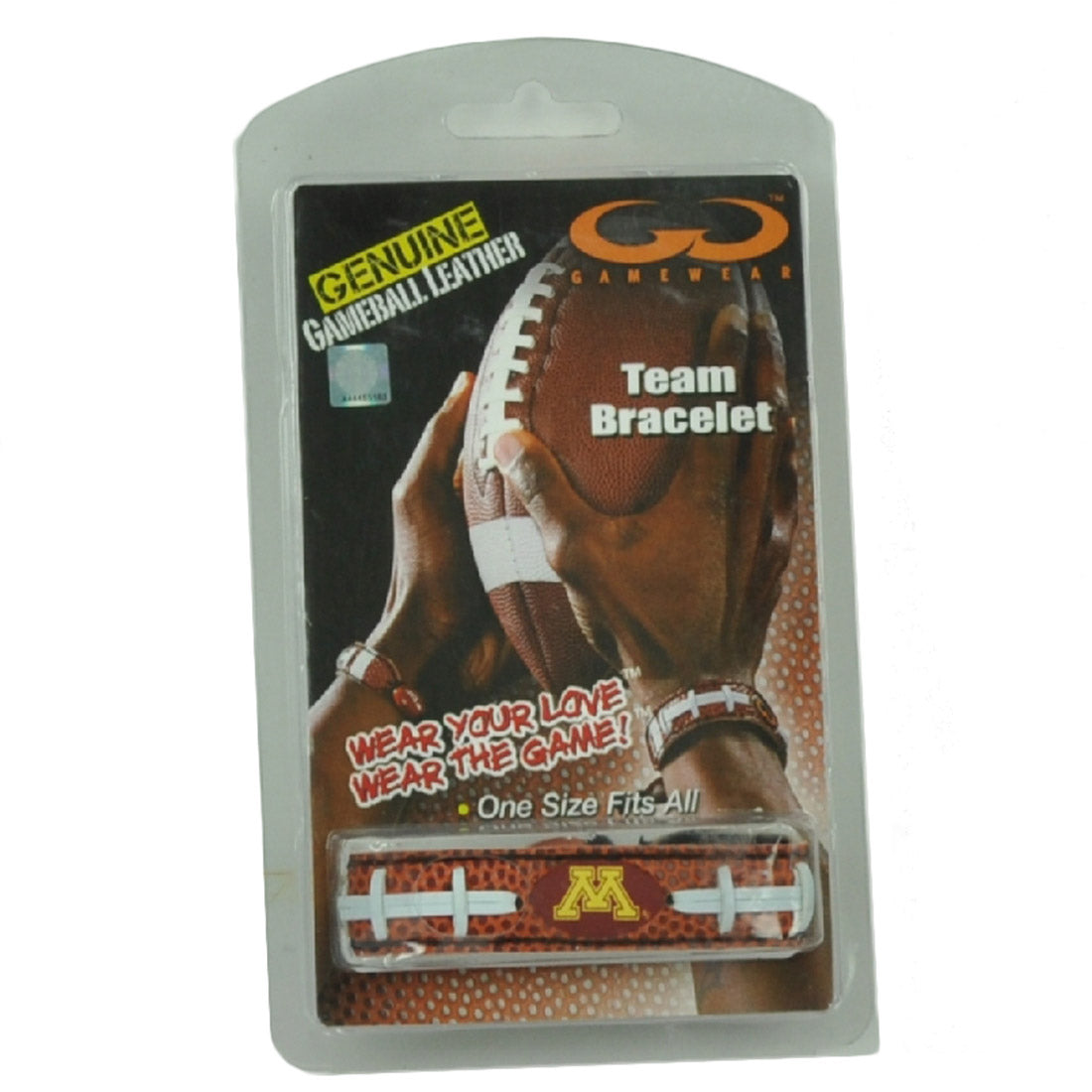 NCAA Minnesota Golden Gophers Genuine Gameball Leather Bracelet One Size Fan