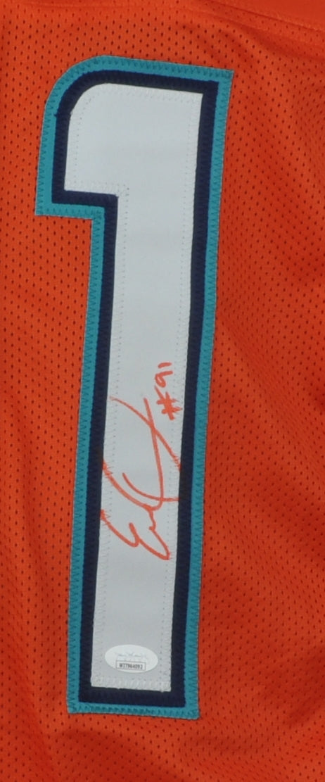 NFL Miami Dolphins Orang Emmanuel Ogbah #91 Jersey Replica Signed JSA Card