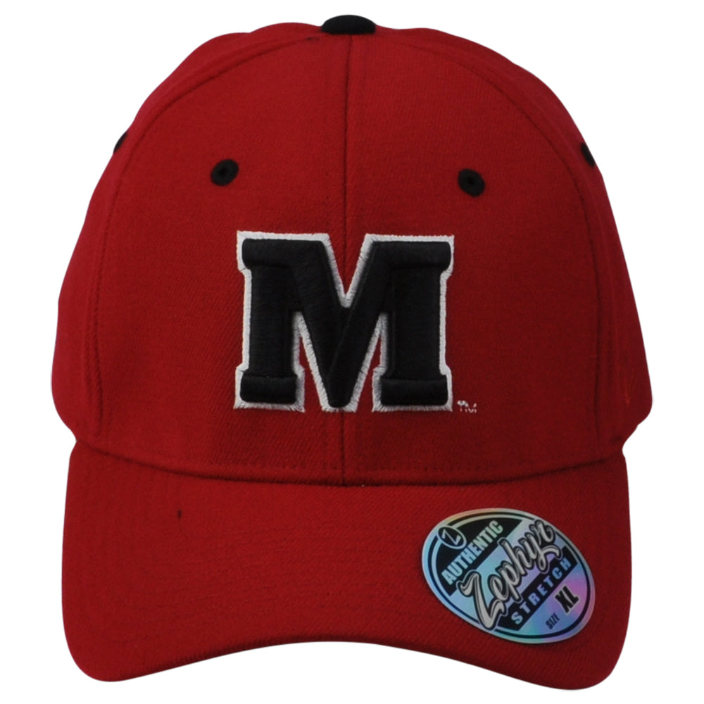 NCAA Zephyr Maryland Terrapins Red Fitted Logo Curved Bill Youth Kid Hat Cap