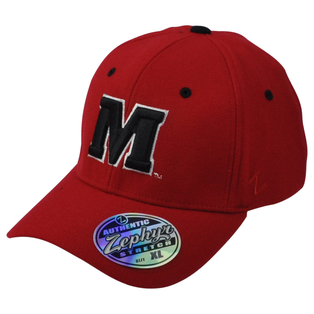 NCAA Zephyr Maryland Terrapins Red Fitted Logo Curved Bill Youth Kid Hat Cap