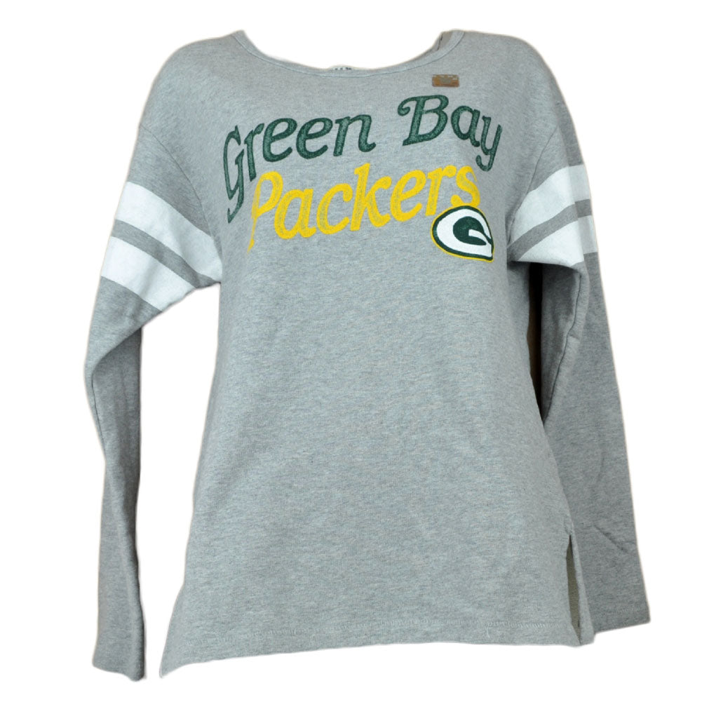 NFL Green Bay Packers Women's Crew Neck Long Sleeve Sweater Distressed
