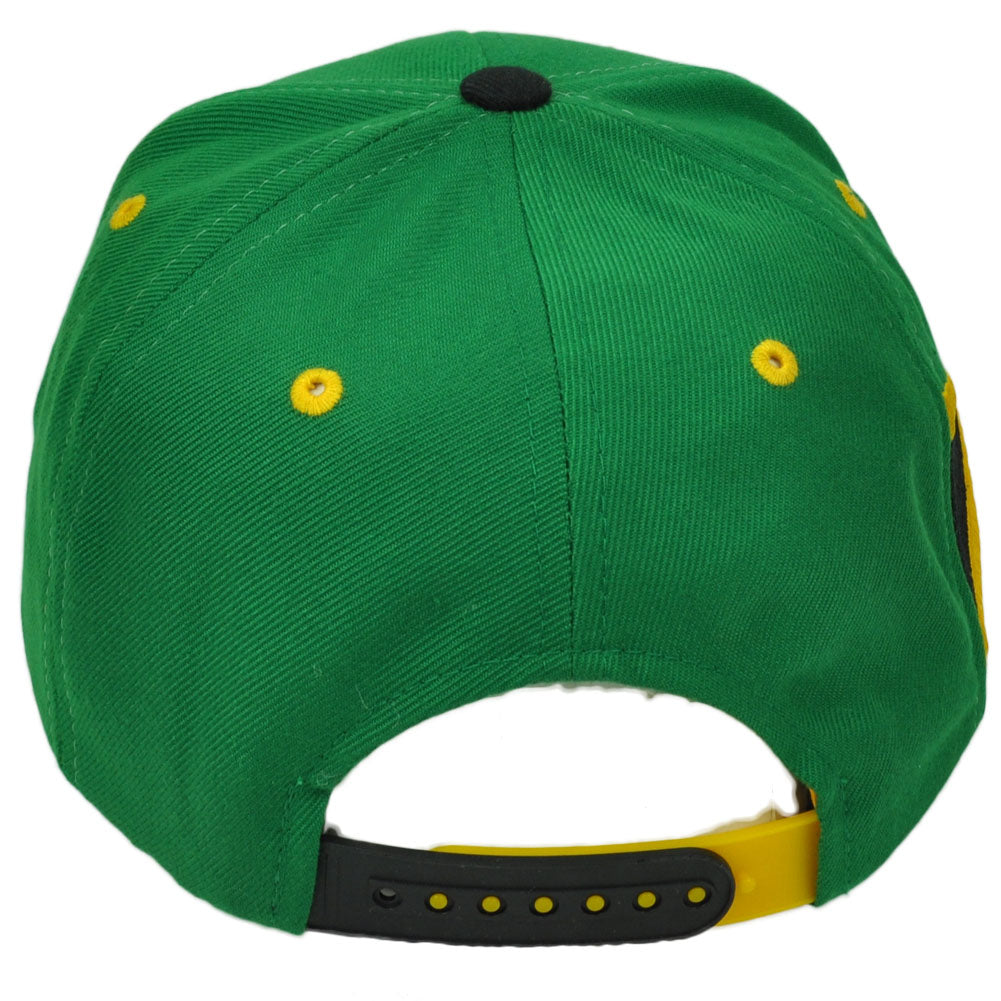 Zephyr Victory Jamaica Country Flag Green Black Flat Bill Snapback Hat Cap