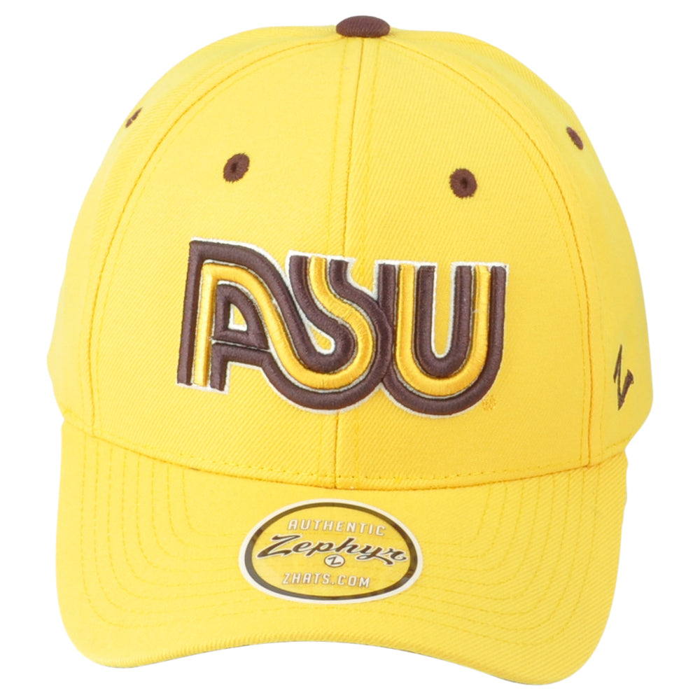 NCAA Zephyr Arizona State Sun Devils ASU Yellow Curved Bill Adjustable Hat Cap