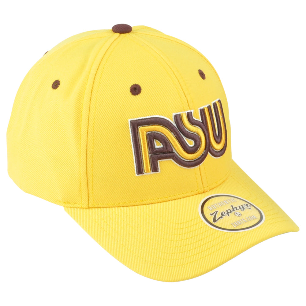 NCAA Zephyr Arizona State Sun Devils ASU Yellow Curved Bill Adjustable Hat Cap
