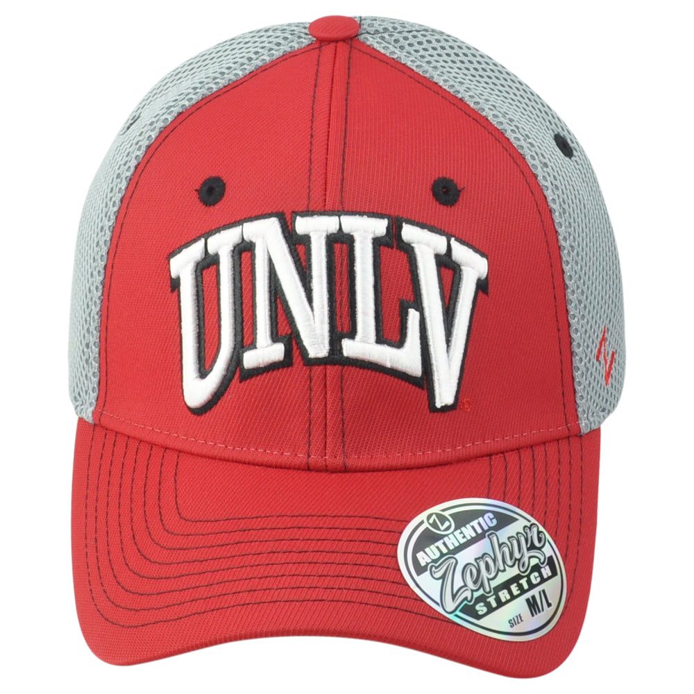 NCAA Zephyr UNLV Rebels Jersey Mesh Fitted Logo Curved Bill Youth Kids Hat Cap