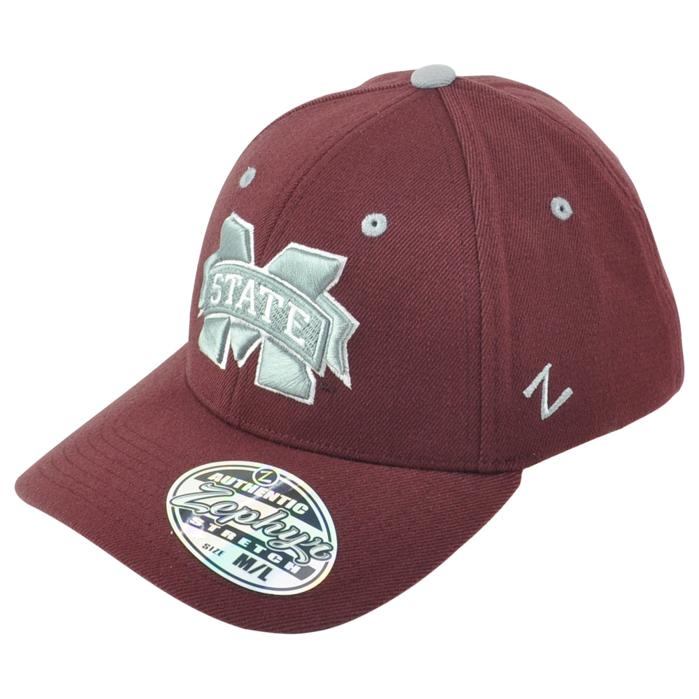 NCAA Zephyr Mississippi State Bulldogs Fitted Logo Curved Bill Youth Kid Hat Cap