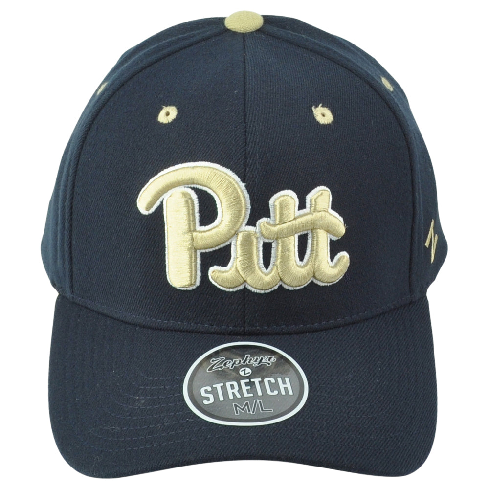 NCAA Zephyr Pittsburgh Panthers Men Blue Flex Fit Stretch Medium/Large Hat Cap