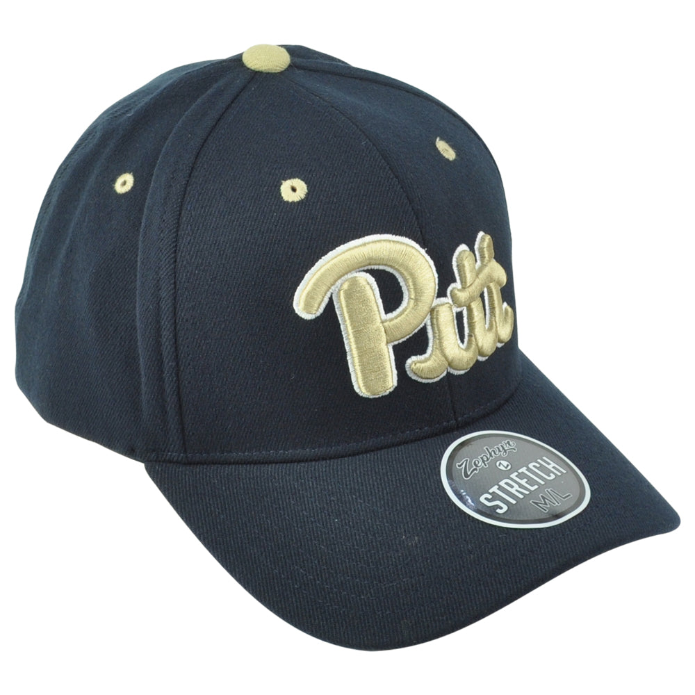 NCAA Zephyr Pittsburgh Panthers Men Blue Flex Fit Stretch Small/Medium Hat Cap