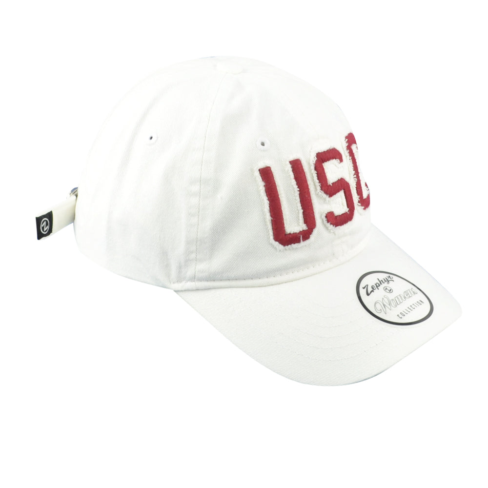 NCAA Zephyr South Carolina Gamecocks USC White Adjustable Adults Men Hat Cap