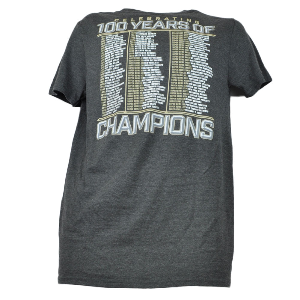 NFL Super Bowl LIV 100 Years Celebrating Man Gray Short Sleeve Tshirt Tee