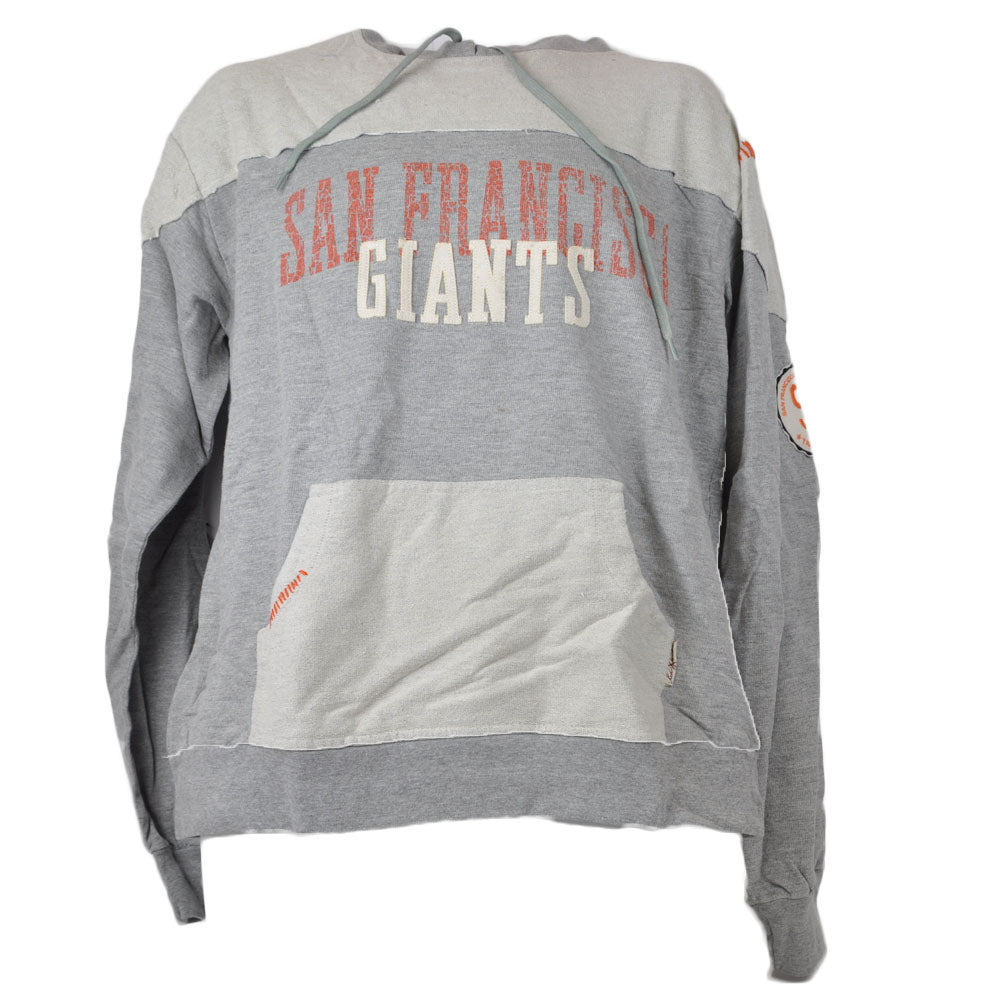 MLB Red Jacket San Francisco Giants Pullover Hoodie Gray Distressed Adult