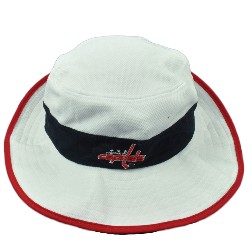 NHL Zephyr Washington Capitals White Bucket Hat Size Chin Strap