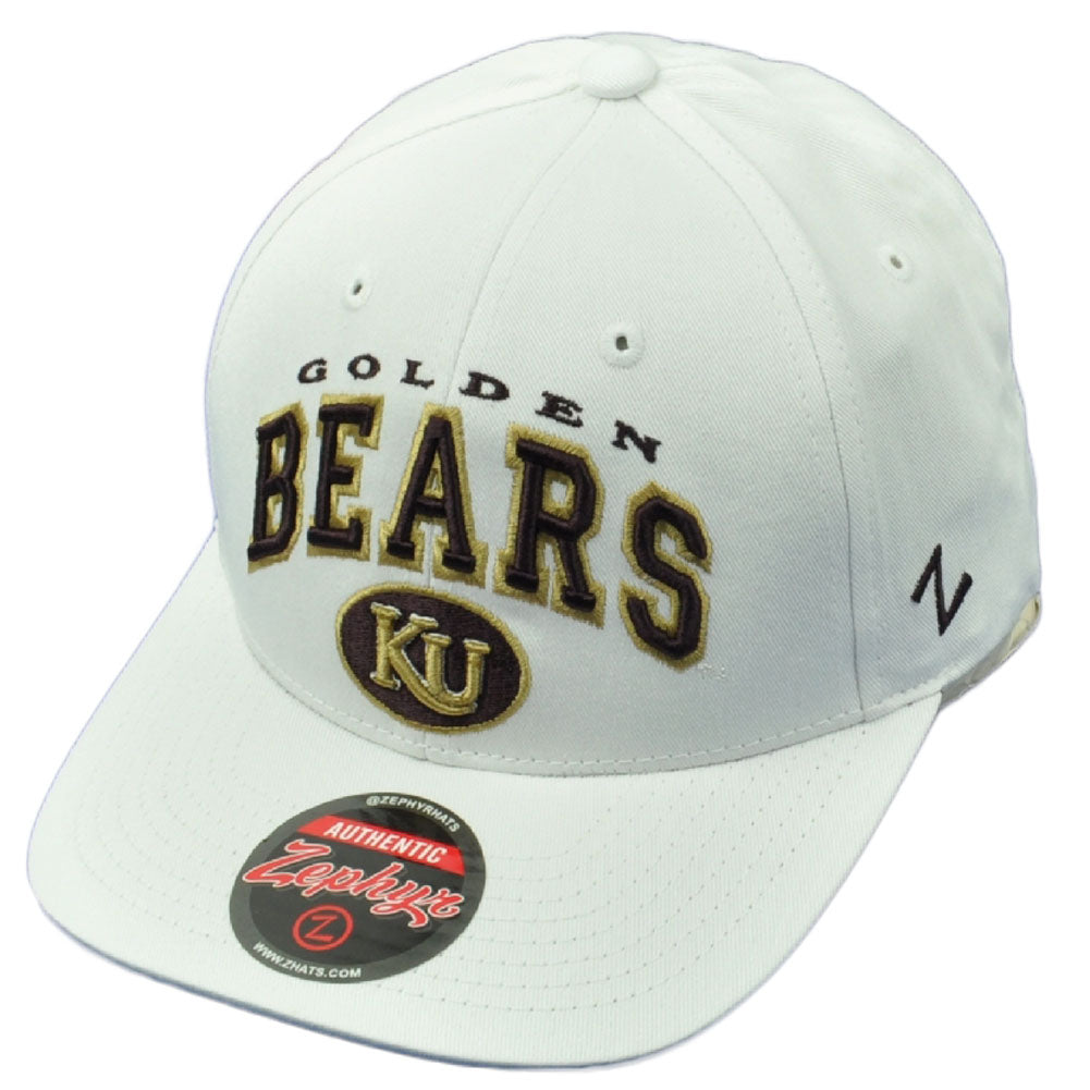 NCAA Zephyr Kutztown Golden Bears KU White Snapback Curved Bill Hat Cap Sports