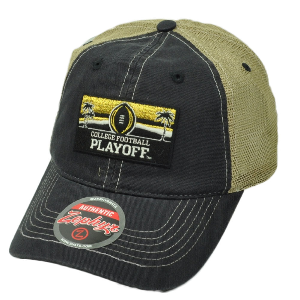 NCAA Zephyr College Football Playoff Two Tone Gray Beige Snapback Hat Cap Mesh