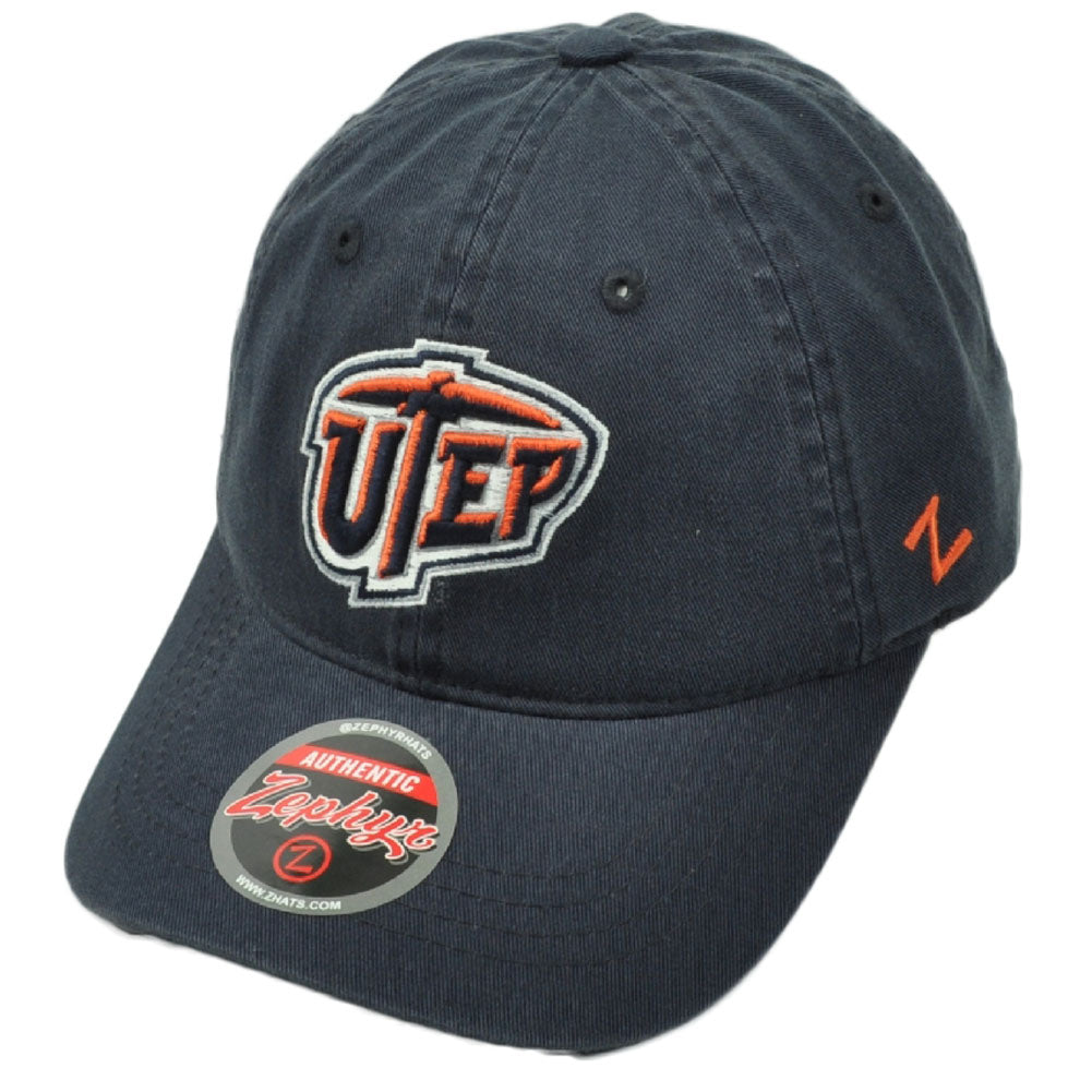 NCAA Zephyr Utah Utes Navy Blue Hat Cap Adjustable Curved Bill Garment Wash