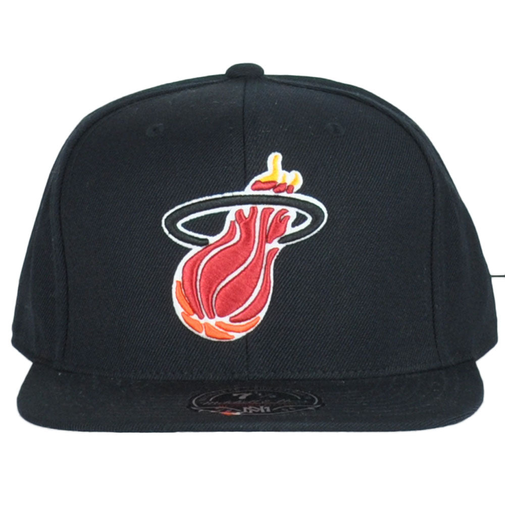 NBA Mitchell Ness G202M Miami Heat Black Structured Adult Fitted 7 1/2 Hat Cap