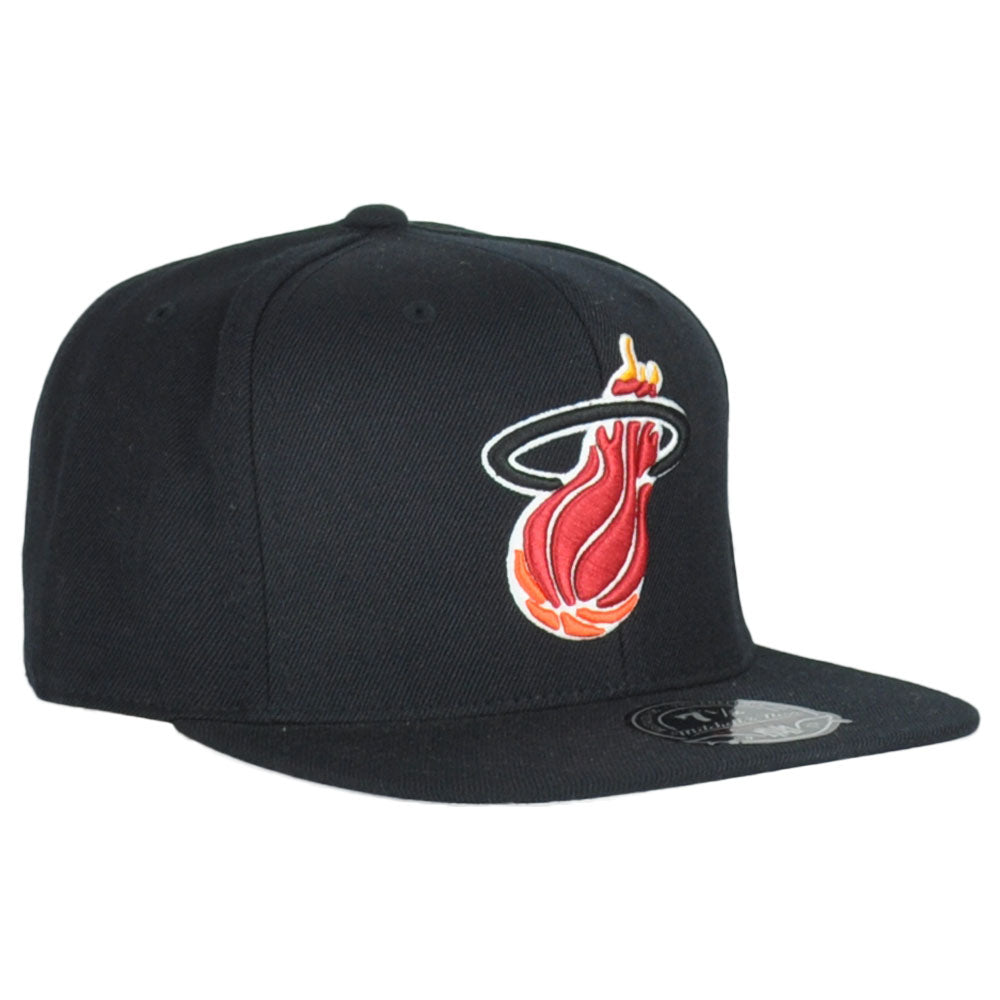 NBA Mitchell Ness G202M Miami Heat Black Structured Adult Fitted 7 1/2 Hat Cap