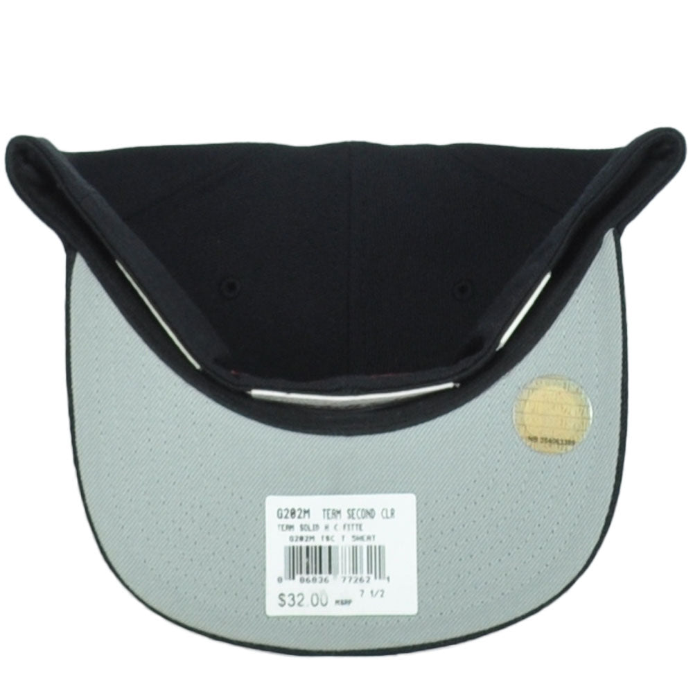 NBA Mitchell Ness G202M Miami Heat Black Structured Adult Fitted 7 1/2 Hat Cap