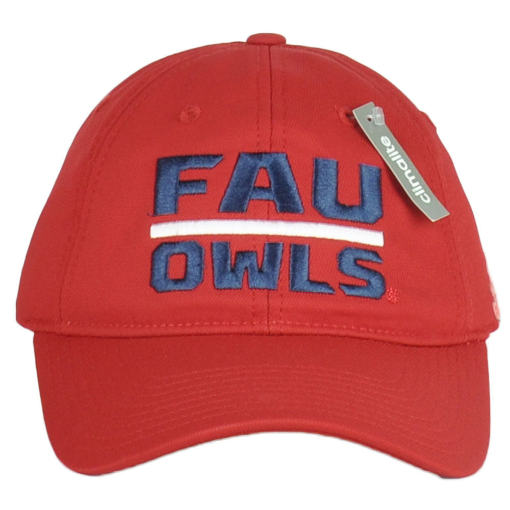 NCAA Florida Atlantic Owls W681Z Red Climate Hat Cap Curved Bill Relaxed Adult