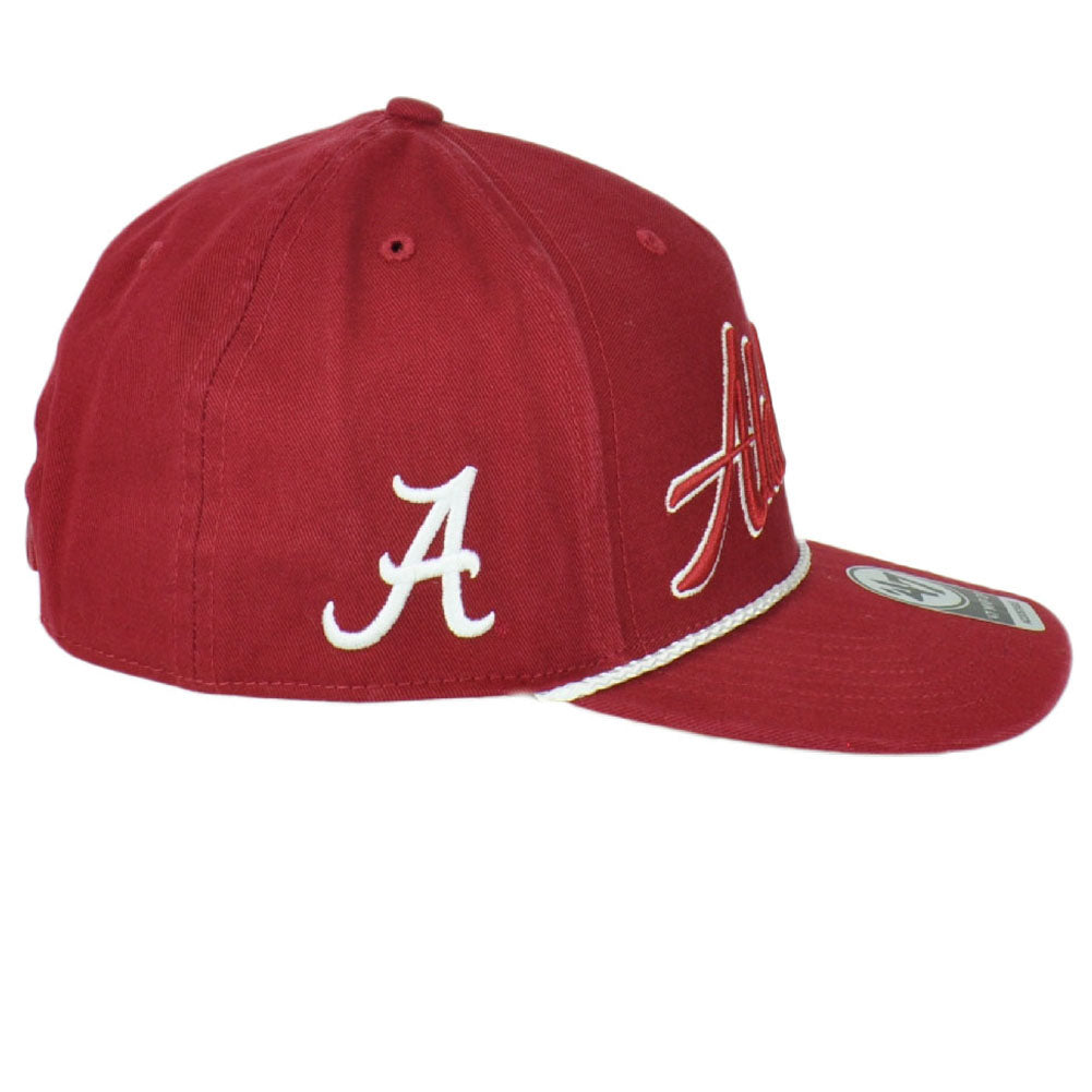 NCAA '47 Brand Alabama Crimson Tide Snapback Red Hat Cap Cord Flat Bill