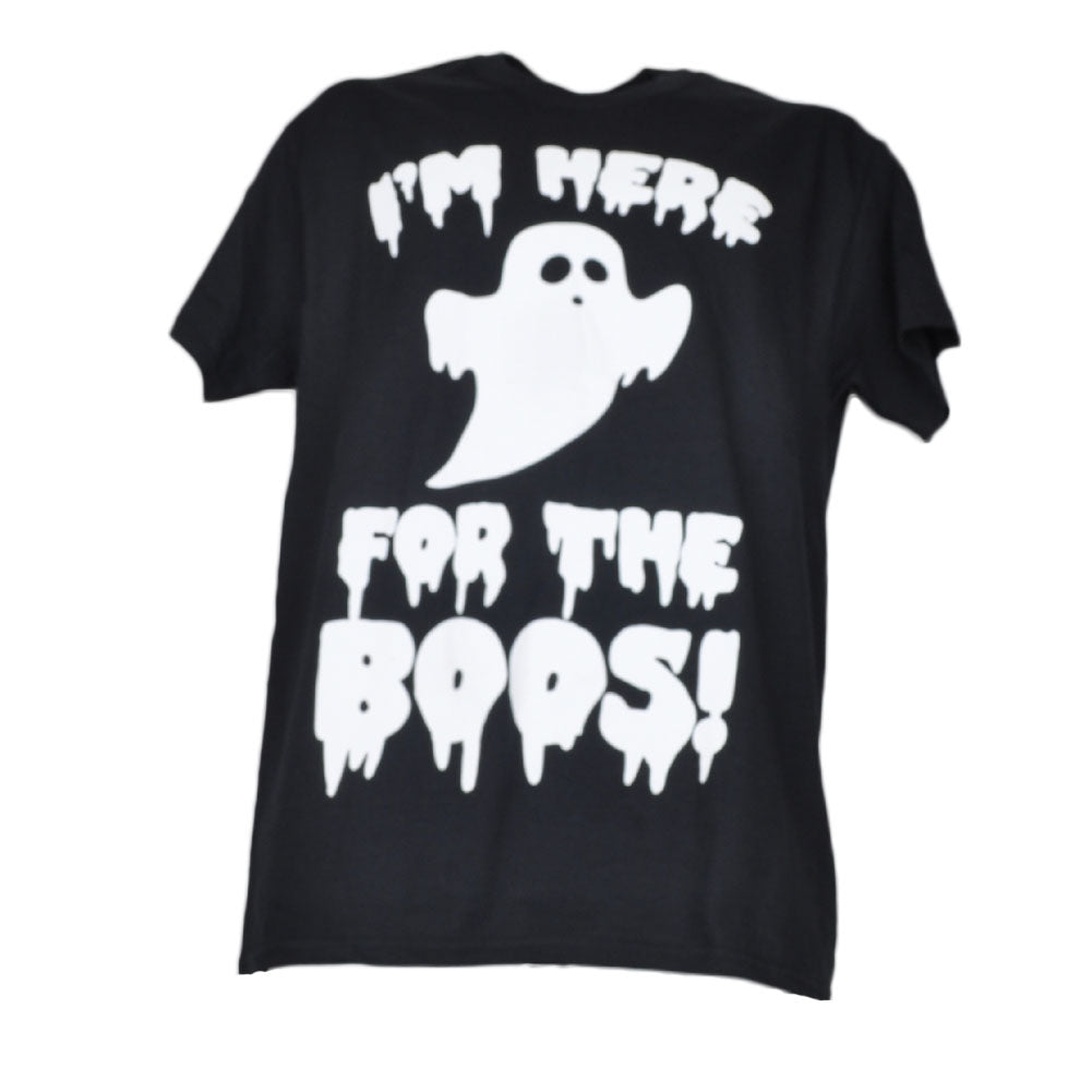 Im Here For This Boos Ghost Boo Tshirt Black Tee Mens Adult Short Sleeve