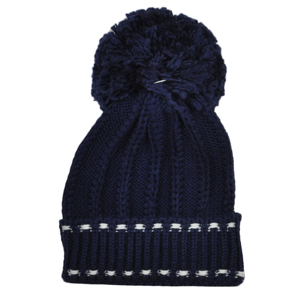 NCAA Adidas Navy Midshipmen KWR74 Blue Navy Big Pom Pom Cuffed Knit Beanie Hat