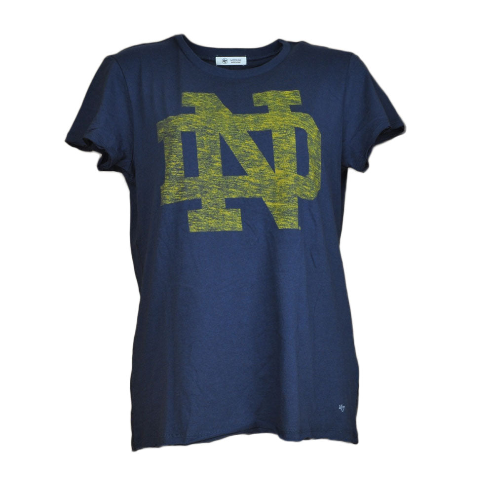 NCAA Notre Dame Fighting Irish Navy Womens Tshirt Crew Neck Short Sleeve