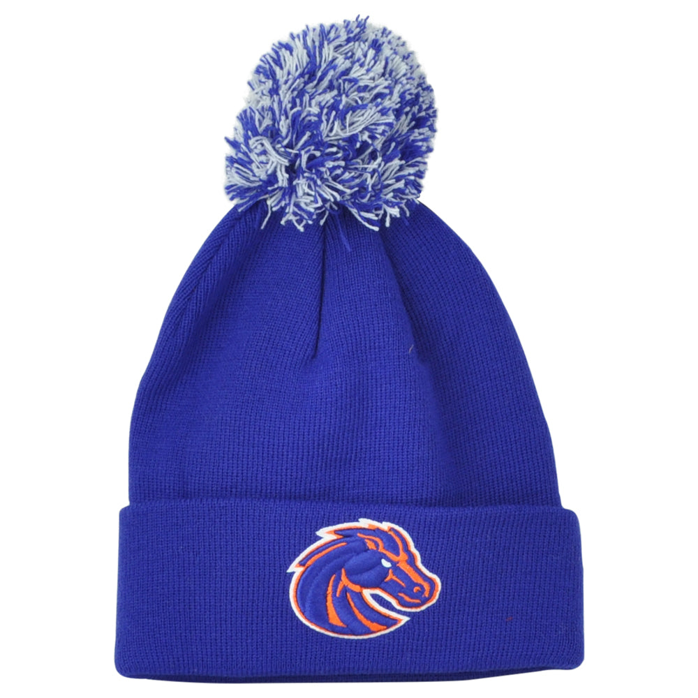 NCAA Zephyr Boise State Broncos Pom Pom Sports Blue Cuffed Knit Beanie Hat