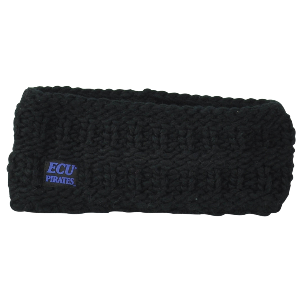 NCAA Zephyr East Carolina Pirates ECU Black Thick Headband Knit Sweat Band Gym