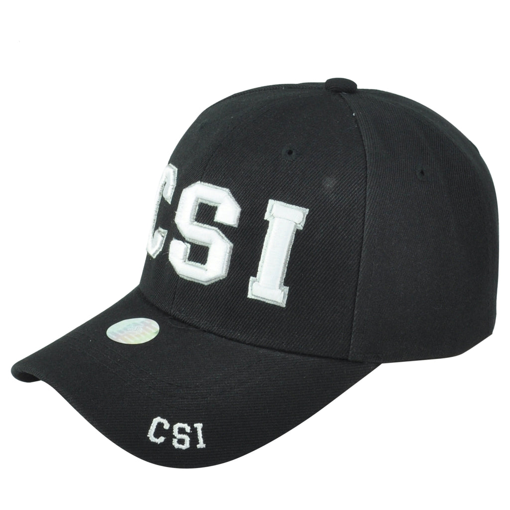 CSI Crime Scene Investigation Law Enforcement Black Curved Adjustable Hat Cap