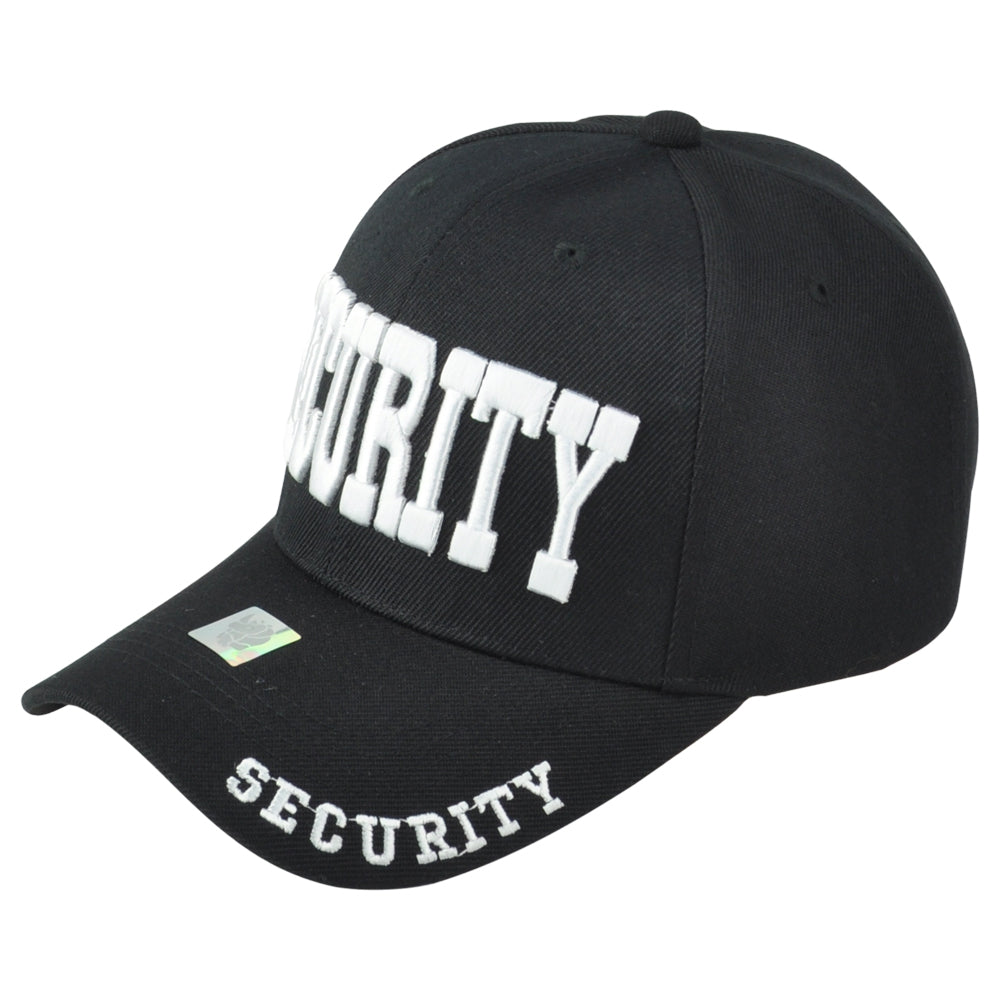 Security Guard Law Enforcement Office Adult Constructed Black Adjustable Hat Cap