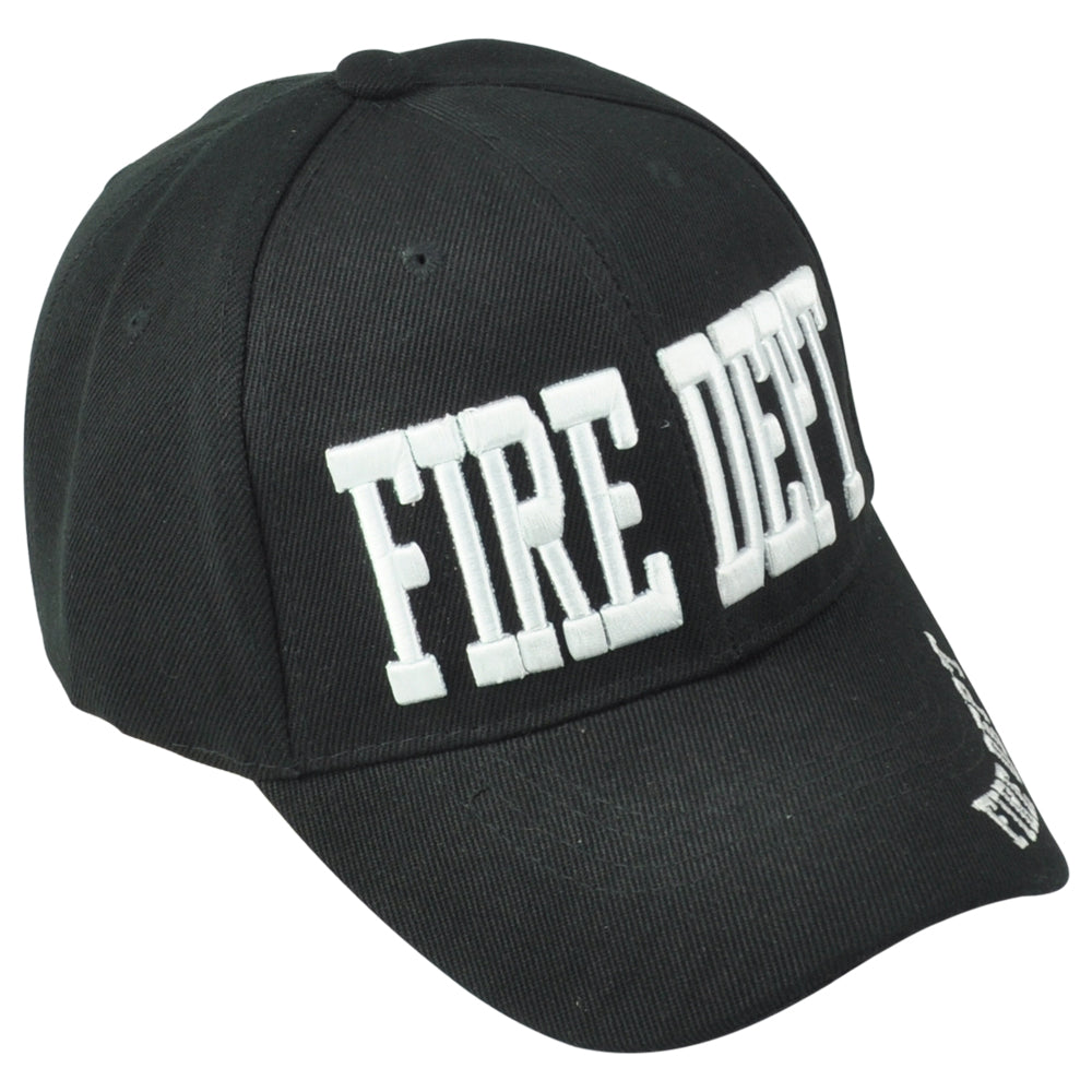 Fire Dept Department Firefighters Adults Curved Bill Black Adjustable Hat Cap