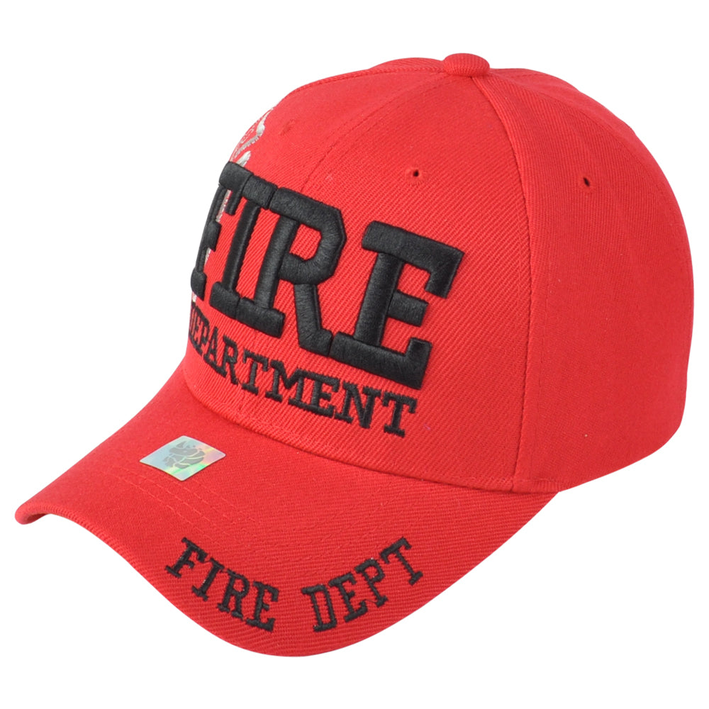 Fire Dept Department Firefighters Logo Adults Constructed Red Adjustable Hat Cap