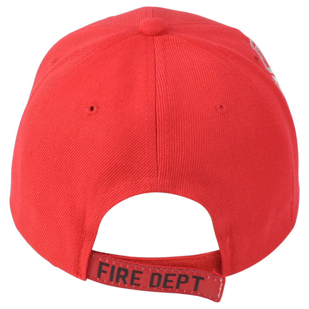 Fire Dept Department Firefighters Logo Adults Constructed Red Adjustable Hat Cap