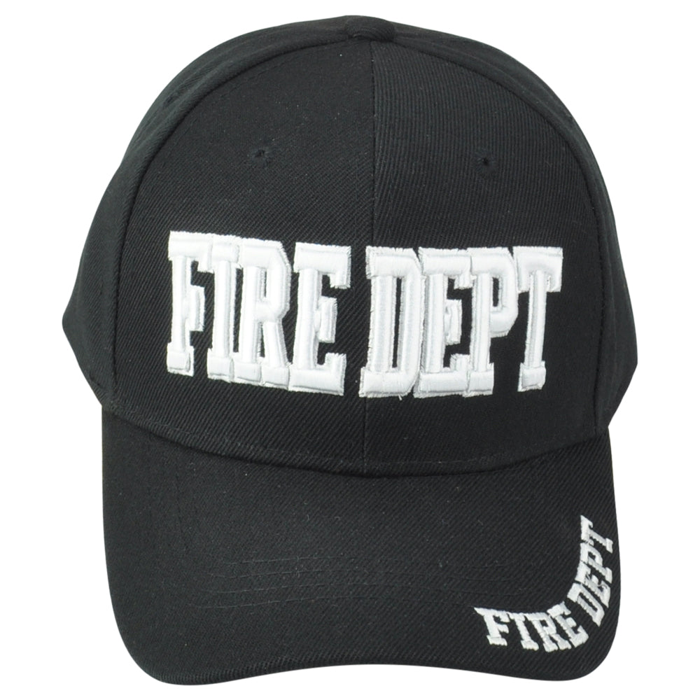 Fire Dept Department Firefighters Adult Men Constructed Black Adjustable Hat Cap