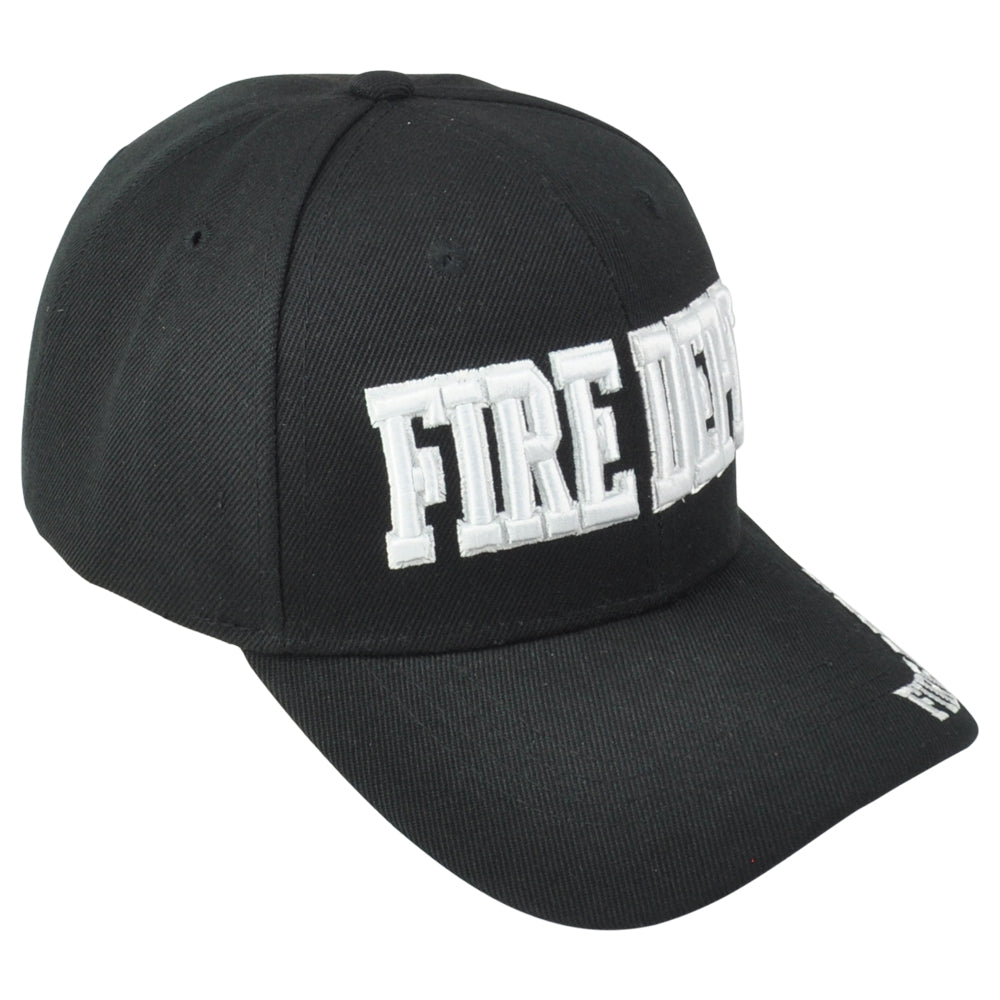 Fire Dept Department Firefighters Adult Men Constructed Black Adjustable Hat Cap