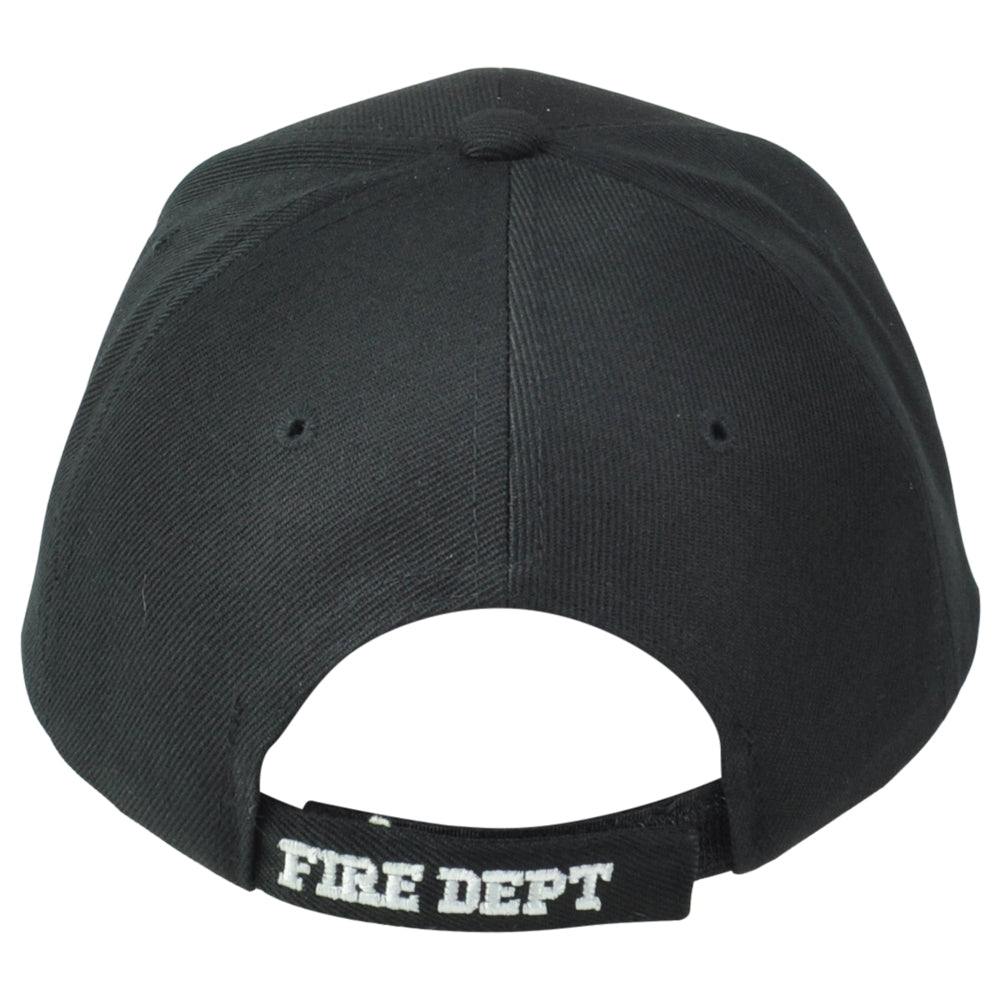 Fire Dept Department Firefighters Adult Men Constructed Black Adjustable Hat Cap