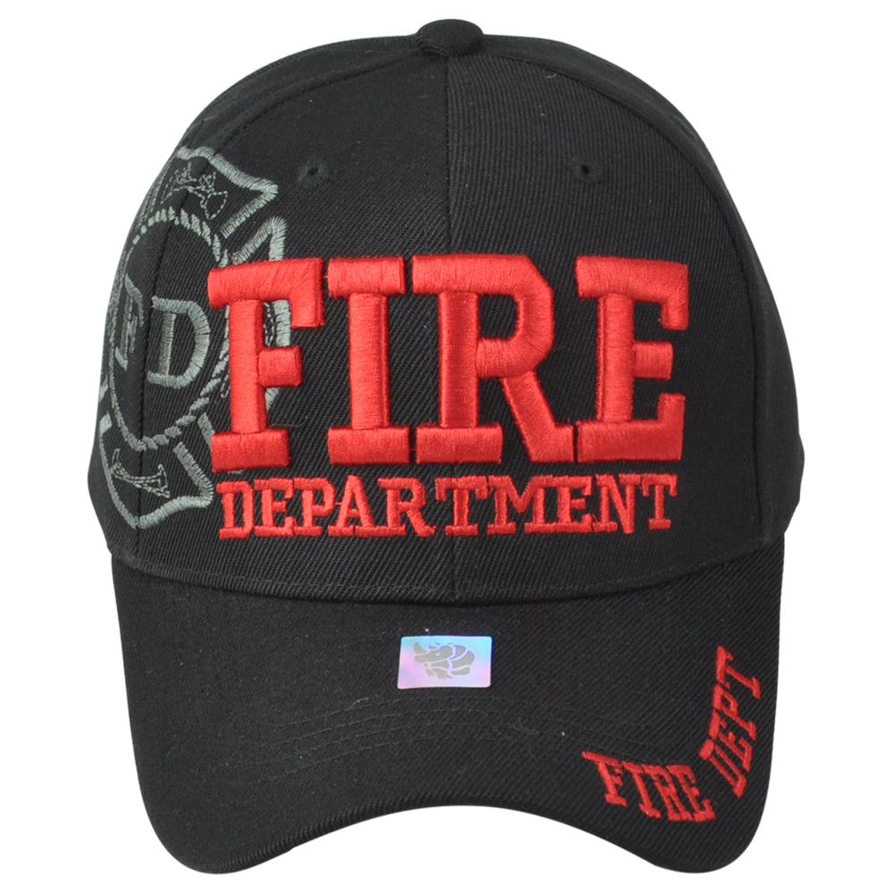 Fire Dept Department Firefighters Logo Men Constructed Black Adjustable Hat Cap