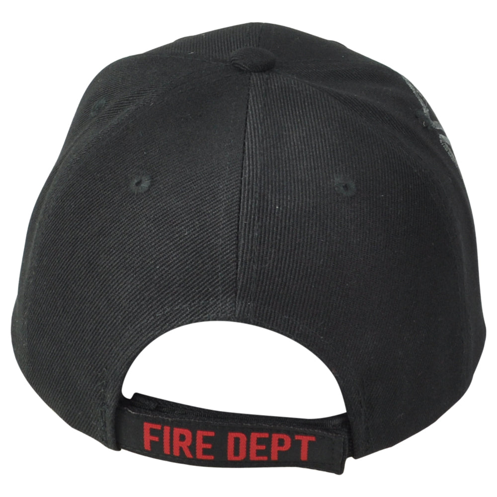 Fire Dept Department Firefighters Logo Men Constructed Black Adjustable Hat Cap