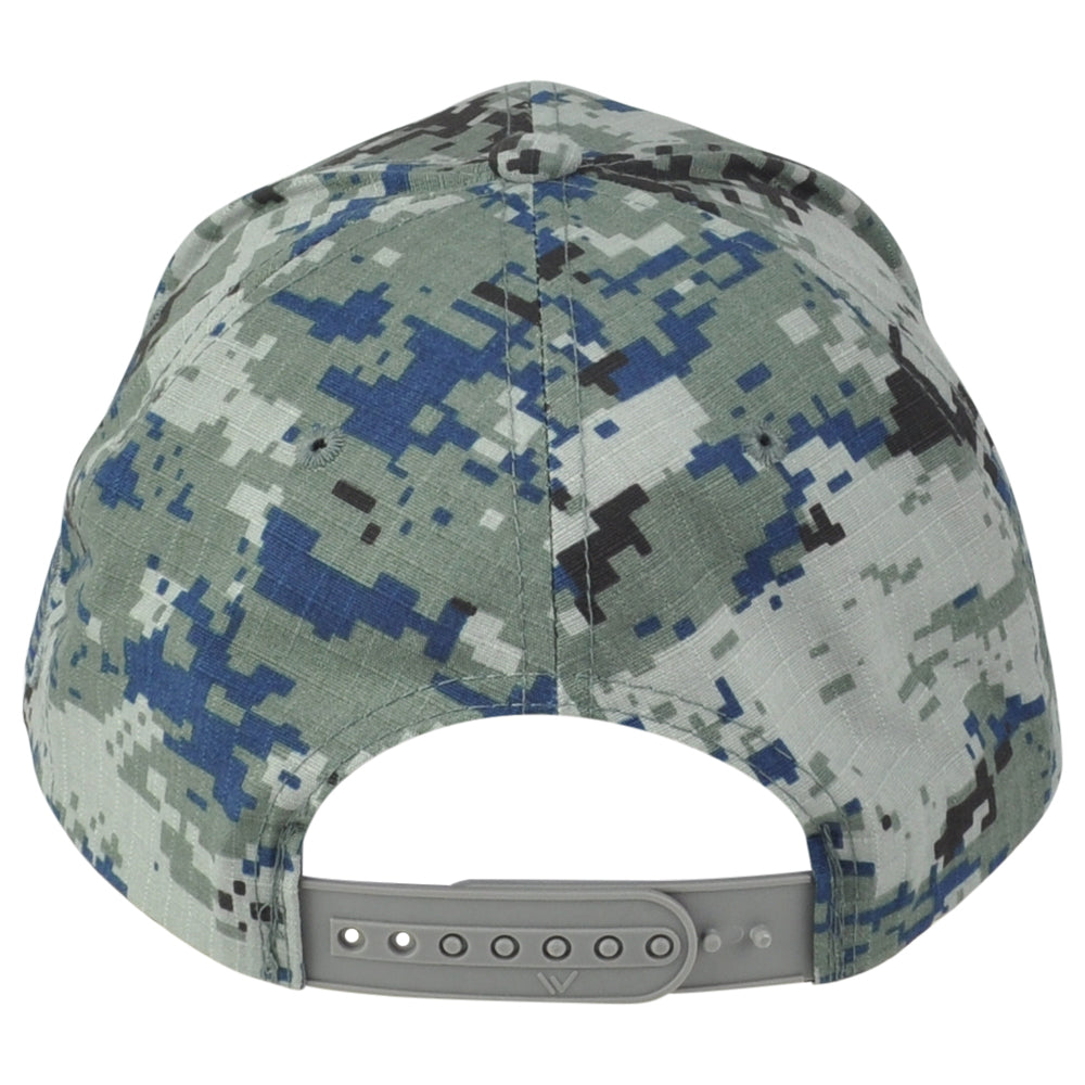 United States USA Flag 3D Logo American Blue Digital Camouflage Snapback Hat Cap