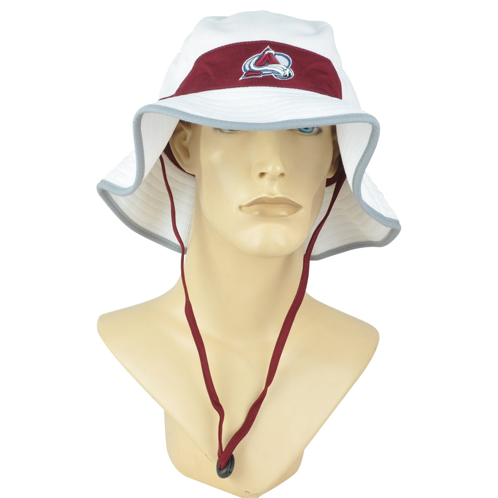 NHL Zephyr Colorado Avalanche Size Small/Medium White Bucket Hat Outdoor Strap