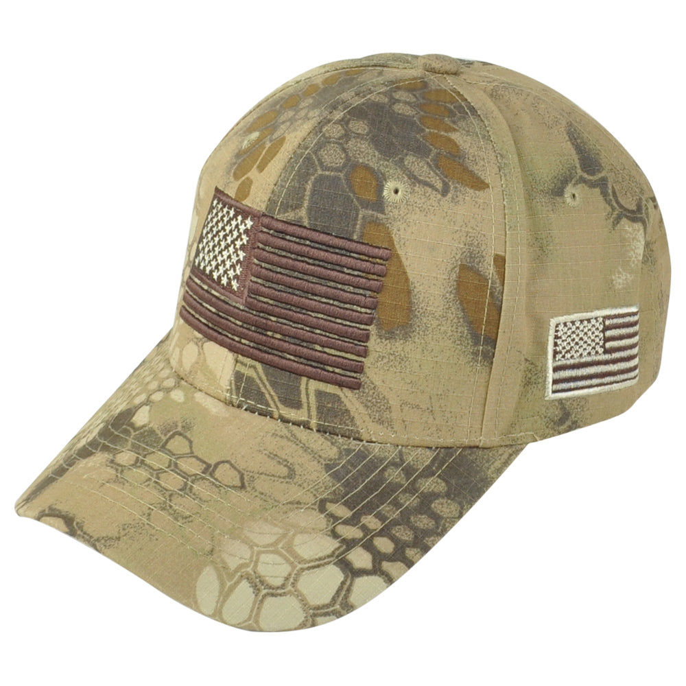 United States USA Flag 3D Logo American Brown Camouflage Camo Snapback Hat Cap