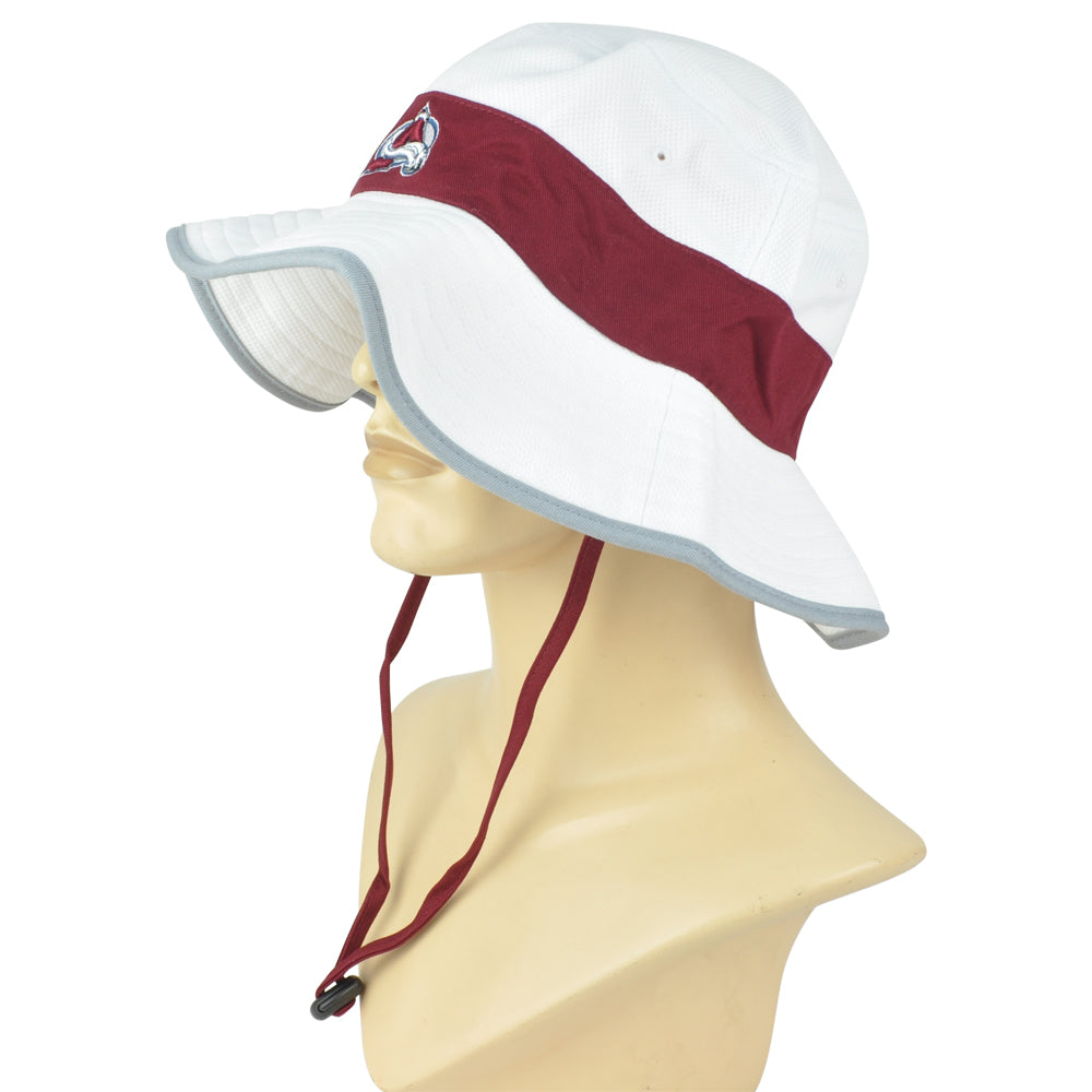 NHL Zephyr Colorado Avalanche Size Small/Medium White Bucket Hat Outdoor Strap