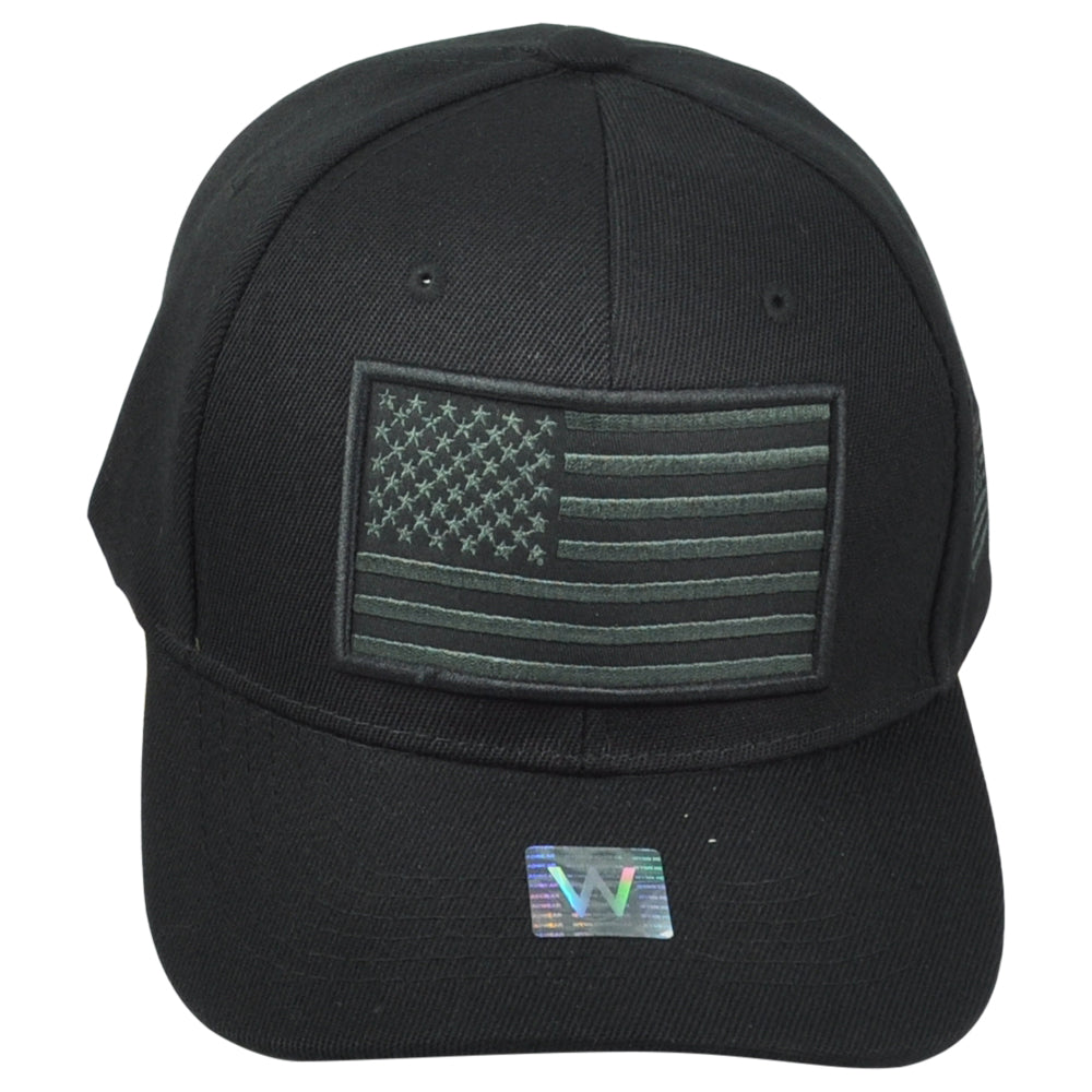 United States USA Flag Patch Black Adjustable Adult American Curved Bill Hat Cap