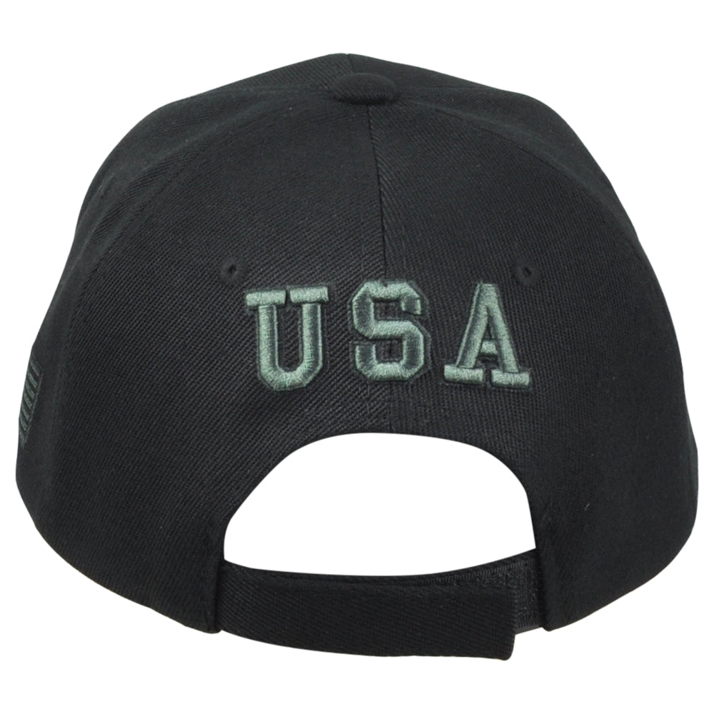 United States USA Flag Patch Black Adjustable Adult American Curved Bill Hat Cap