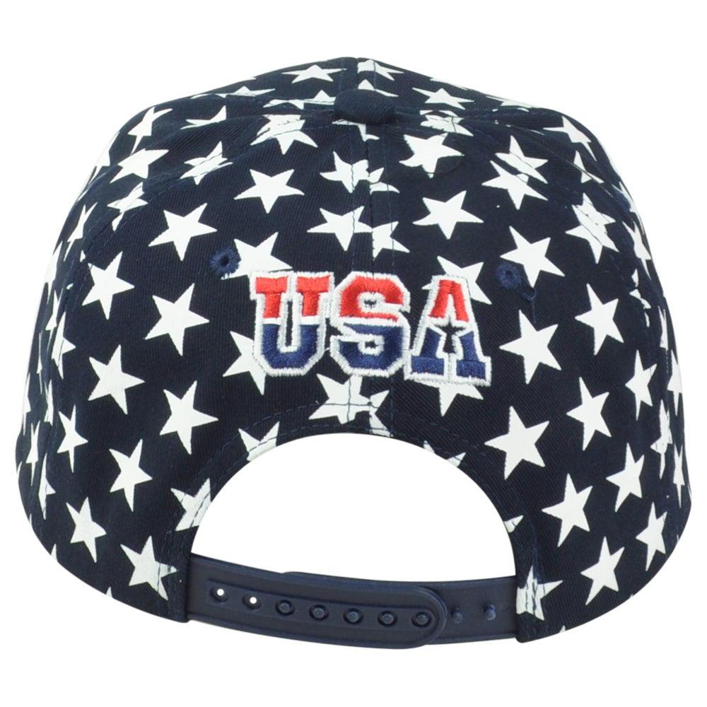 United States USA Flag Logo American Patriotic Navy Star Snapback Adults Hat Cap