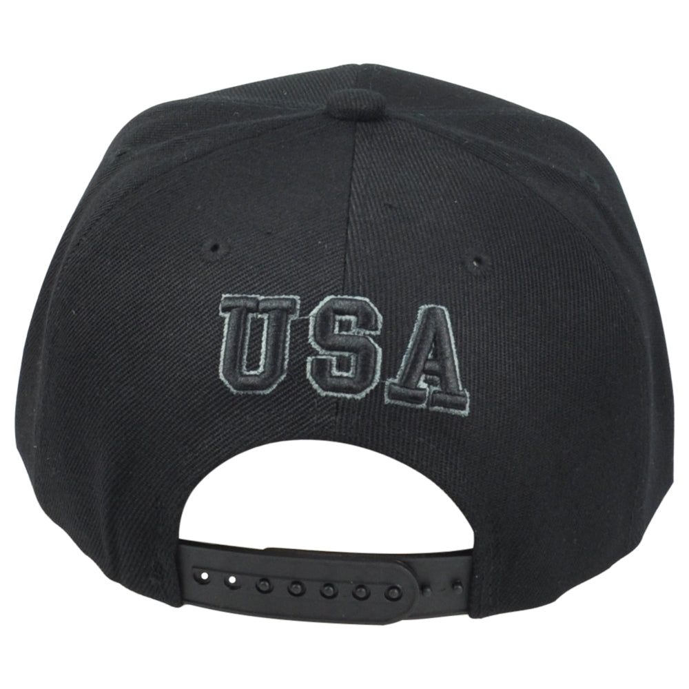 United States USA Flag Patch Black Adjustable American Flat Bill Adults Hat Cap